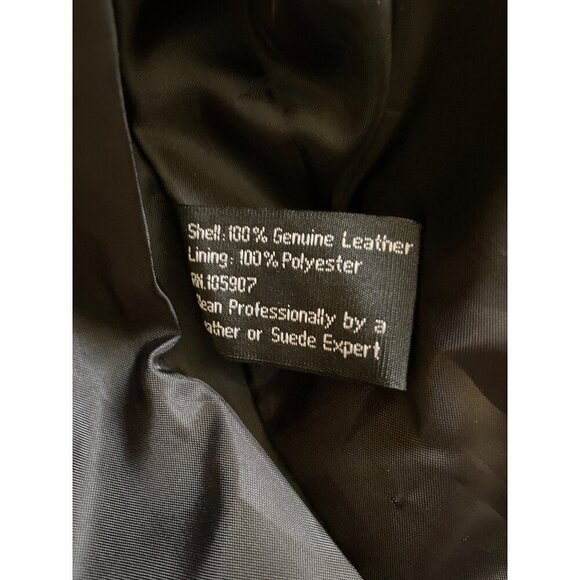 Mens Leather USA Vietnam Veteran Vest Medium Black Genuine Leather & Polyester - Picture 5 of 7